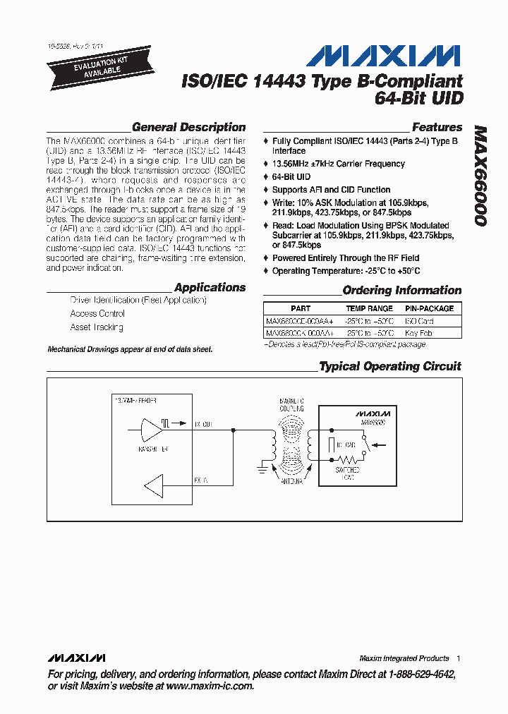 MAX66000_1084582.PDF Datasheet