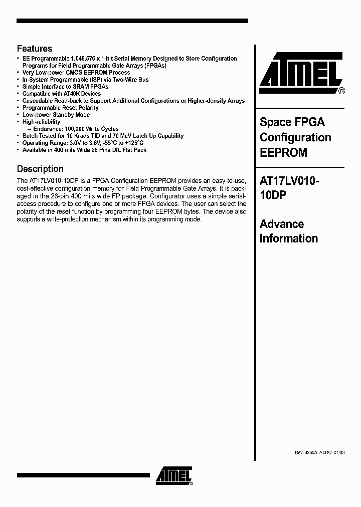 AT17LV010-10DP_959833.PDF Datasheet