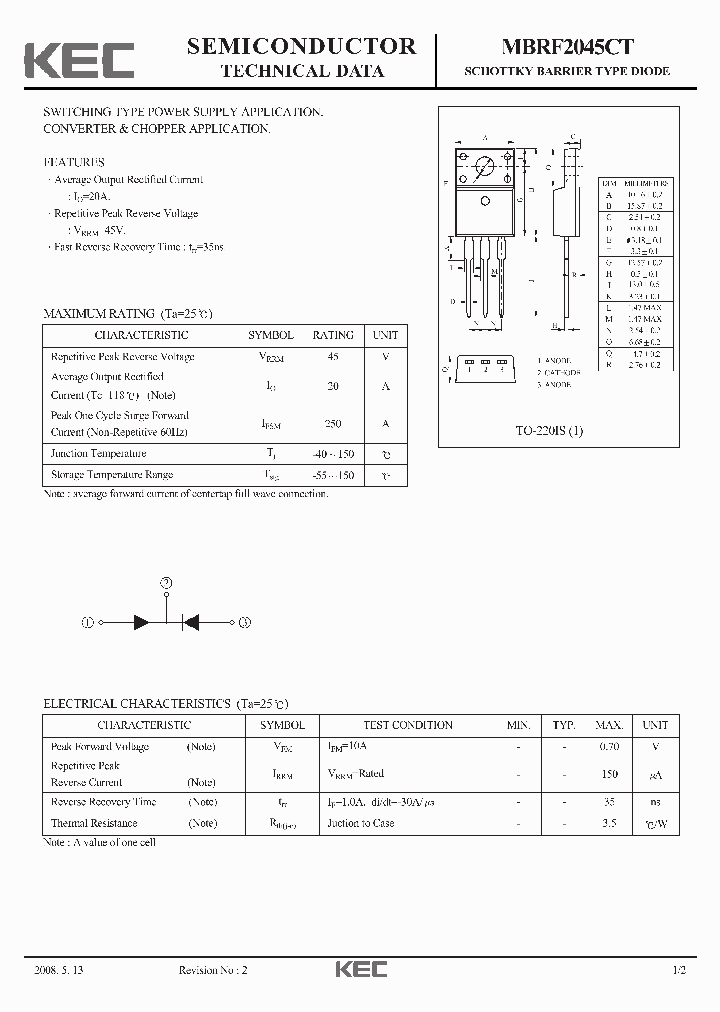 MBRF2045CT_1099286.PDF Datasheet