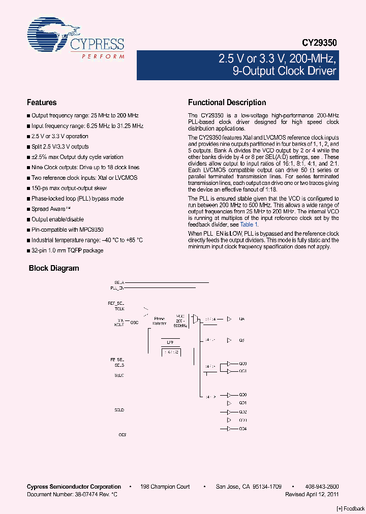 CY2935011_1107524.PDF Datasheet