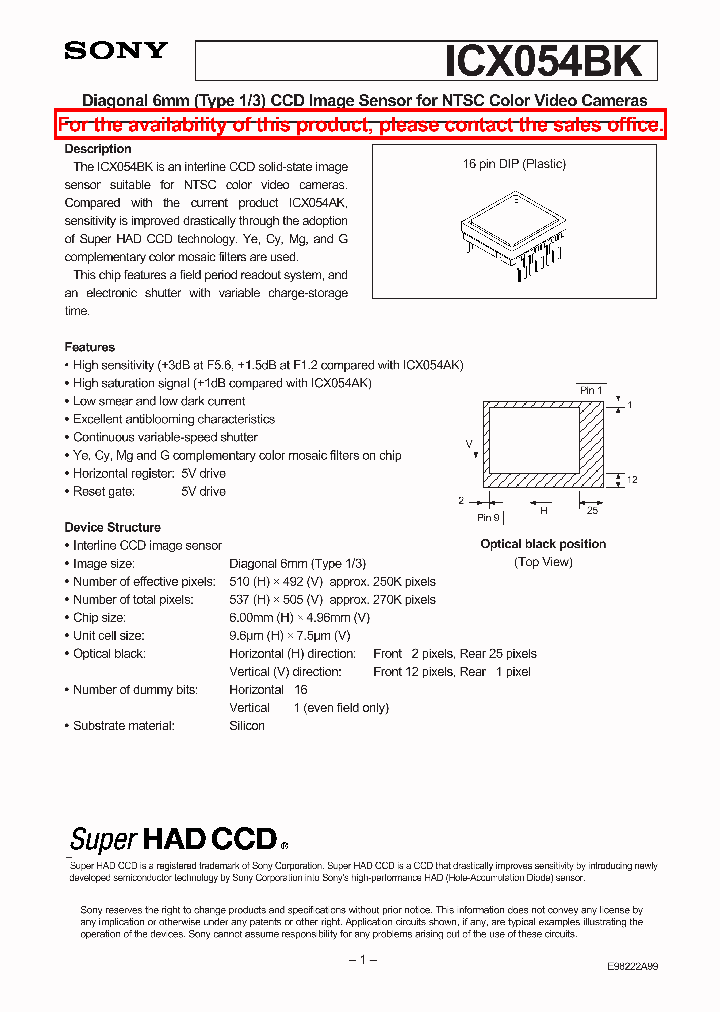 ICX054BK_981192.PDF Datasheet