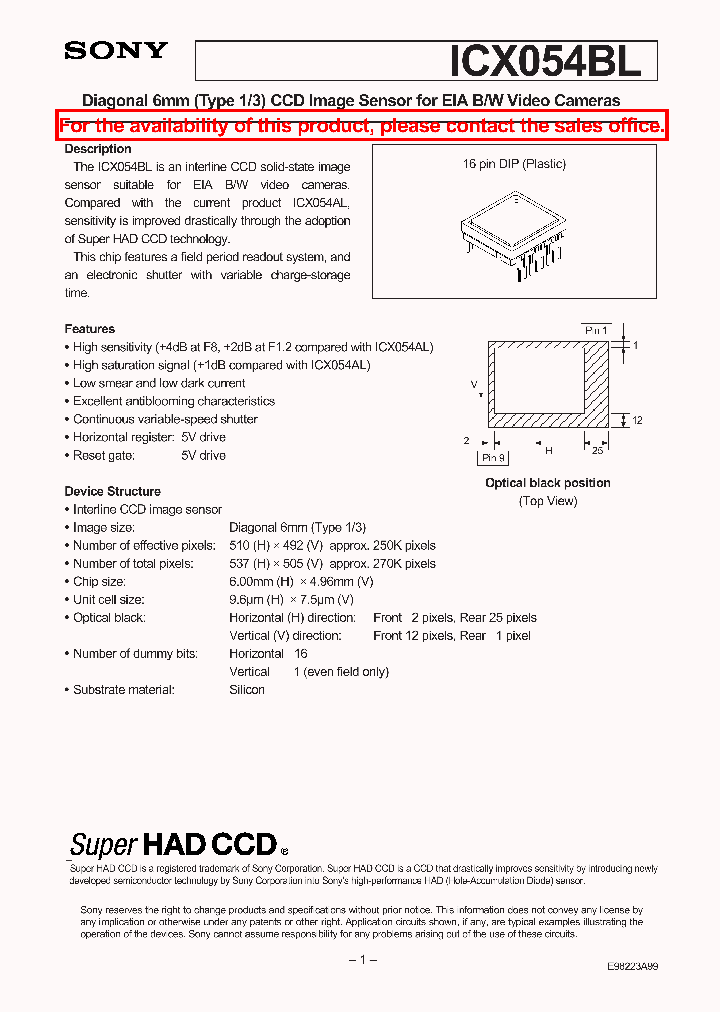 ICX054BL_981193.PDF Datasheet