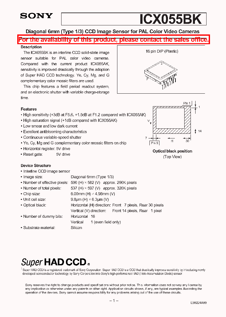 ICX055BK_981195.PDF Datasheet