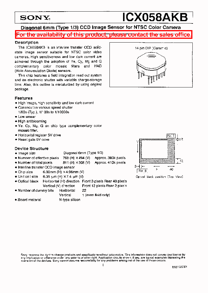ICX058AKB_981198.PDF Datasheet