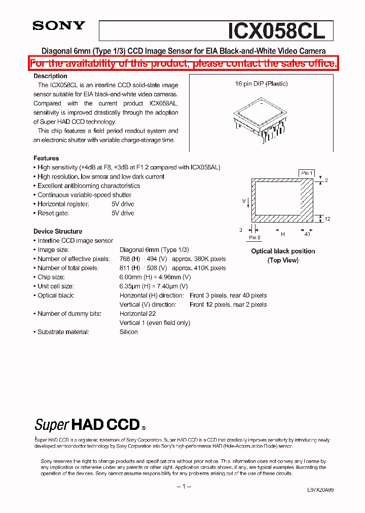 ICX058CL_981201.PDF Datasheet