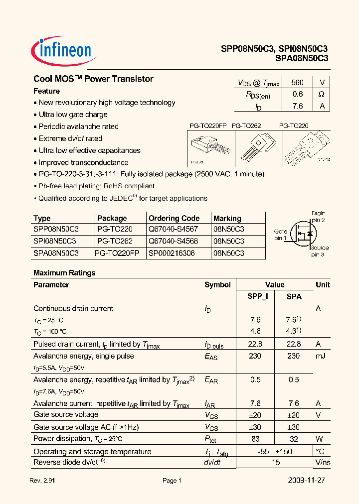 SPI08N50C3_1109468.PDF Datasheet