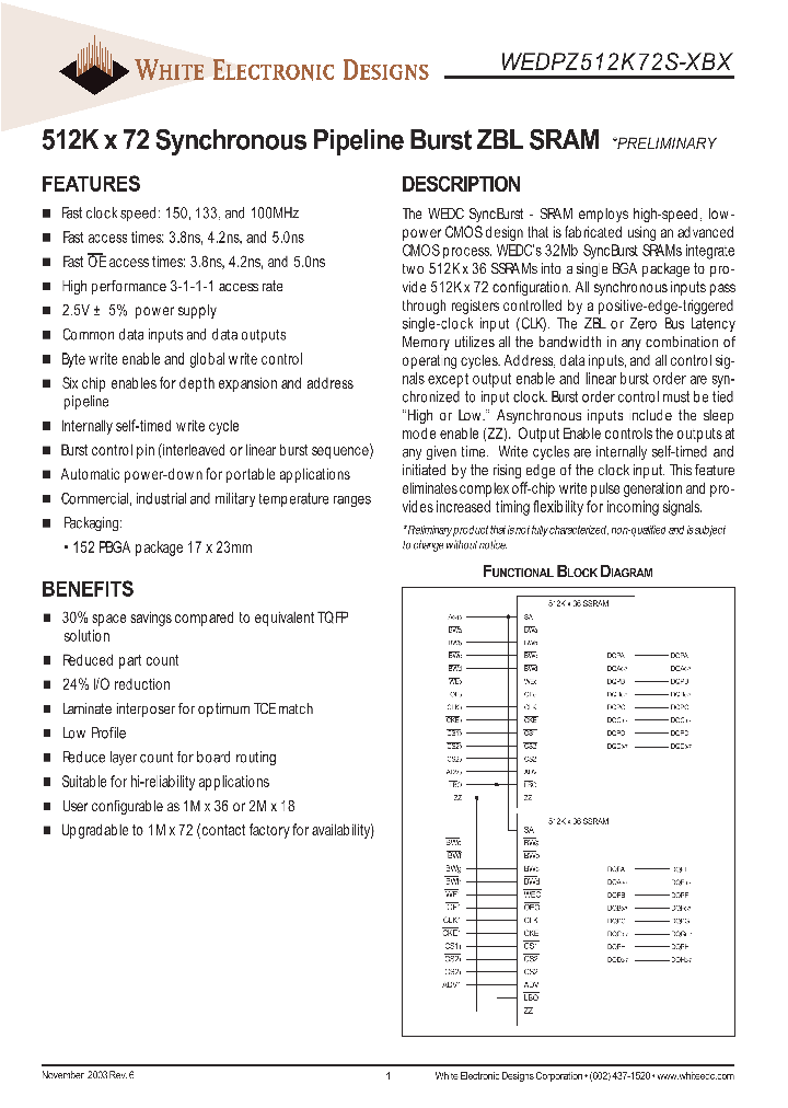 WEDPZ512K72S-XBX_686303.PDF Datasheet