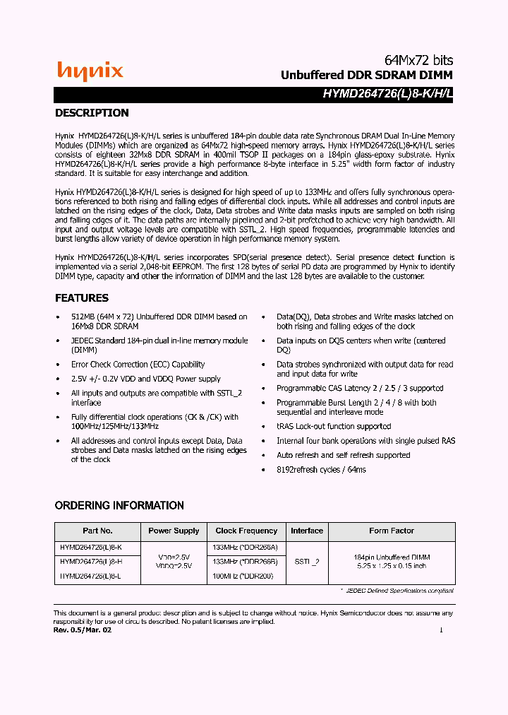 HYMD264726L8-H_686431.PDF Datasheet