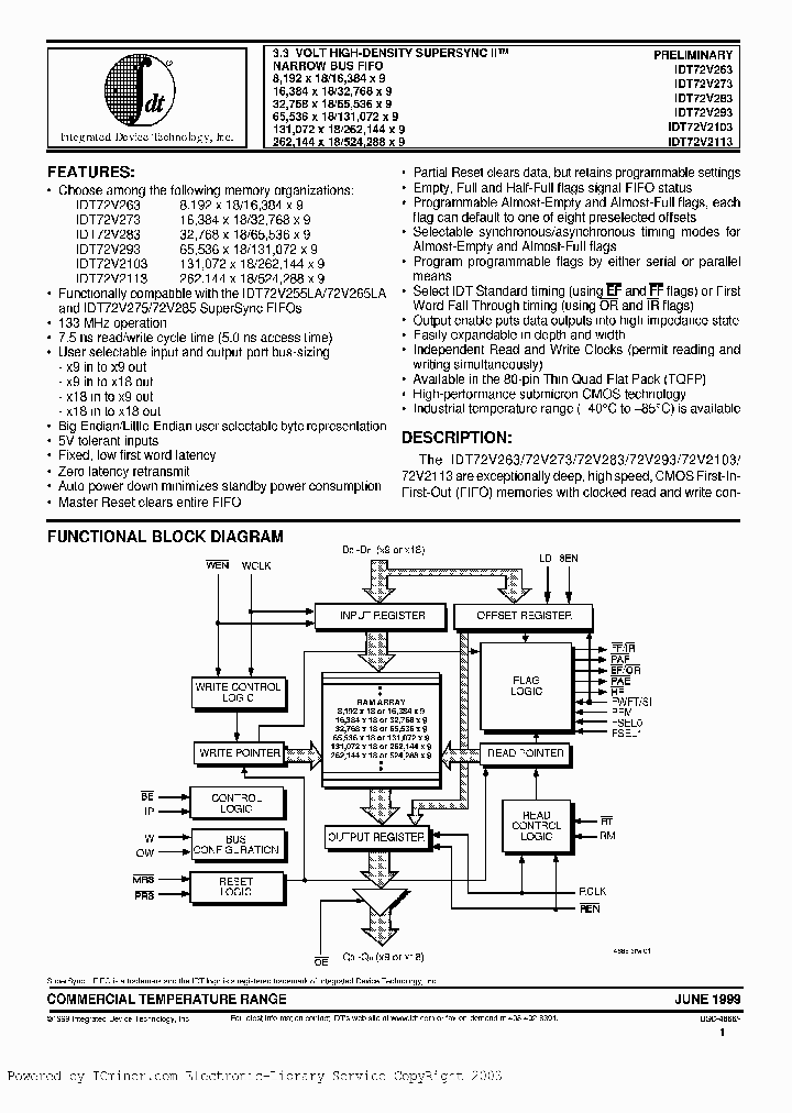 IDT72V263L75PF_687298.PDF Datasheet