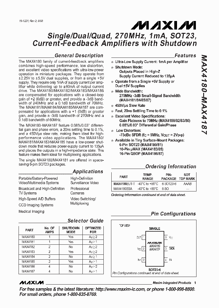 MAX4181EUT_798708.PDF Datasheet