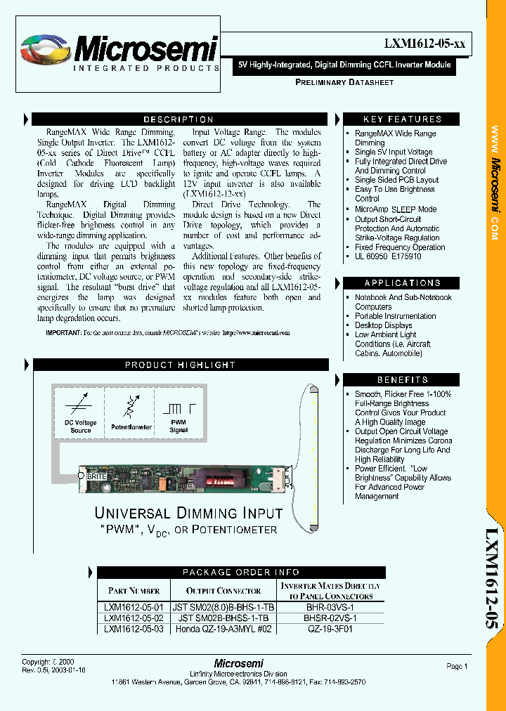 LXM1612-05-01_1013038.PDF Datasheet