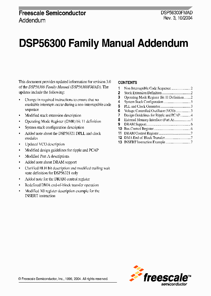 DSP56300FMAD_690430.PDF Datasheet