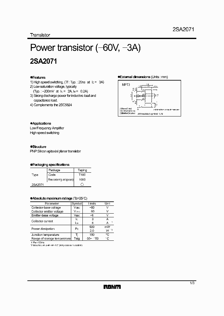 2SA2071_1023386.PDF Datasheet