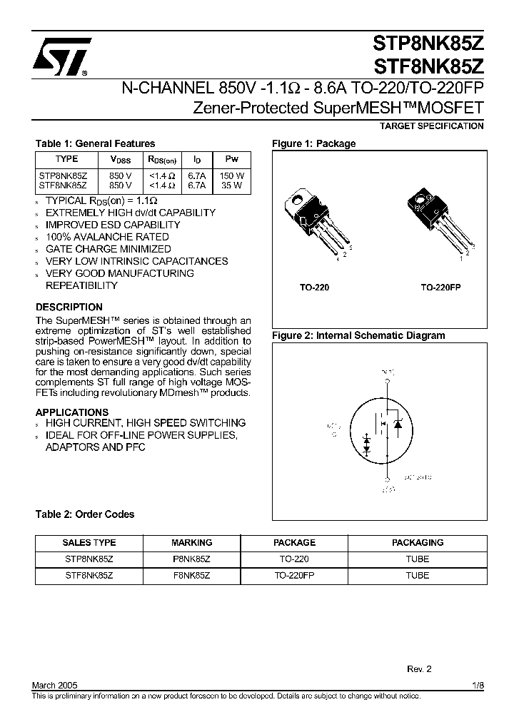 STF8NK85Z_1023592.PDF Datasheet