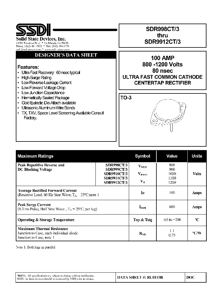 SDR999CT3_696116.PDF Datasheet