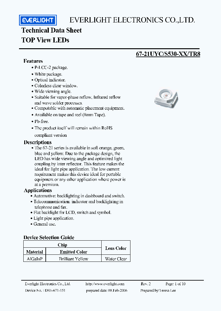 67-21UYC-S530-XX-TR8_1128977.PDF Datasheet