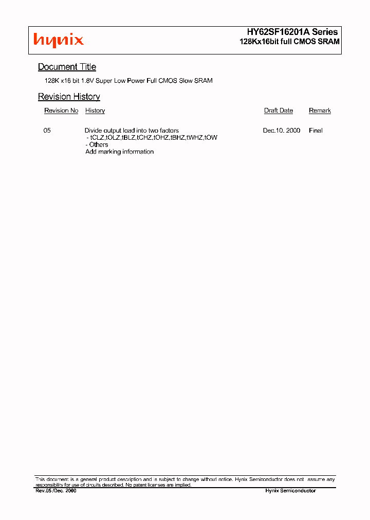 HY62SF16201ALLF-85_698018.PDF Datasheet