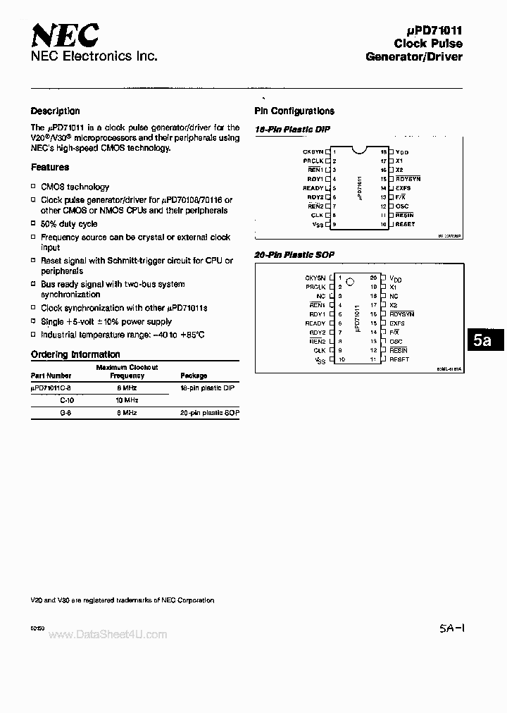 UPD71011_824917.PDF Datasheet