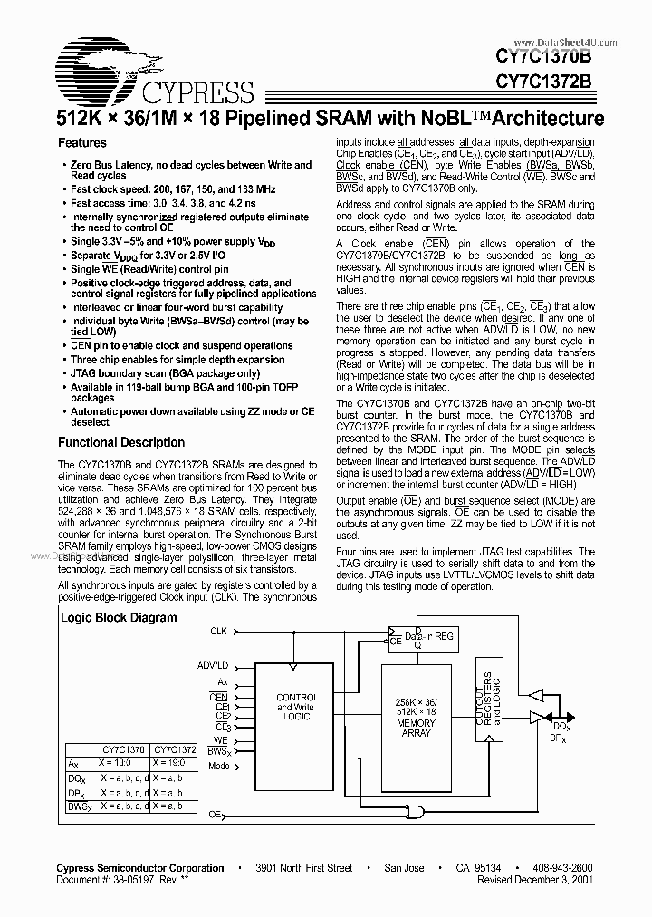 CY7C1370B_825387.PDF Datasheet