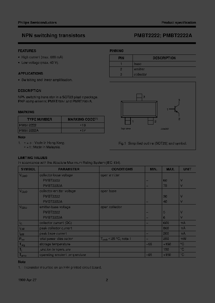 PMBT2222ATR_702773.PDF Datasheet