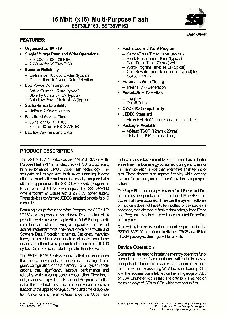 SST39LF160-70-4I-EK_704681.PDF Datasheet