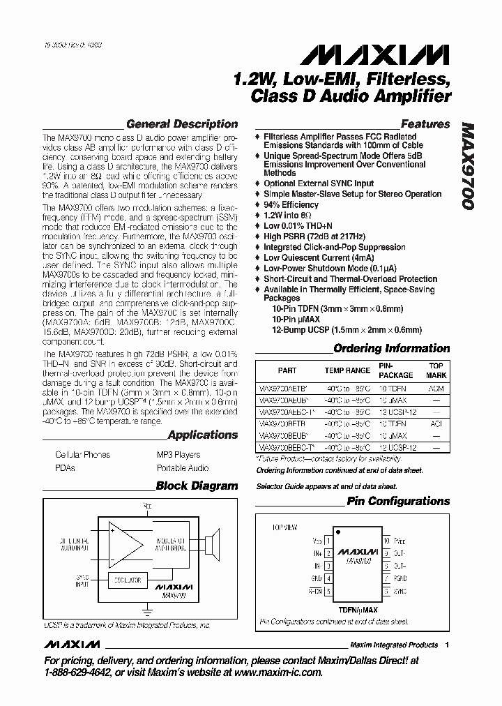 MAX9700_1064192.PDF Datasheet