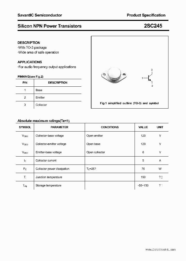 2SC245_836741.PDF Datasheet