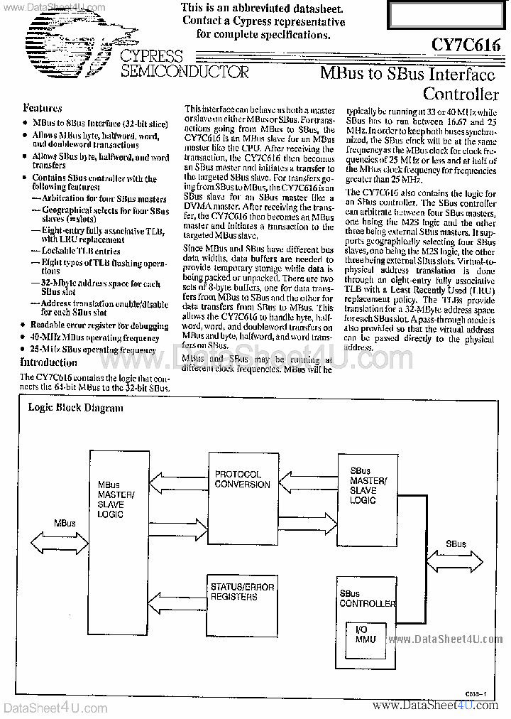 CY7C616_836587.PDF Datasheet