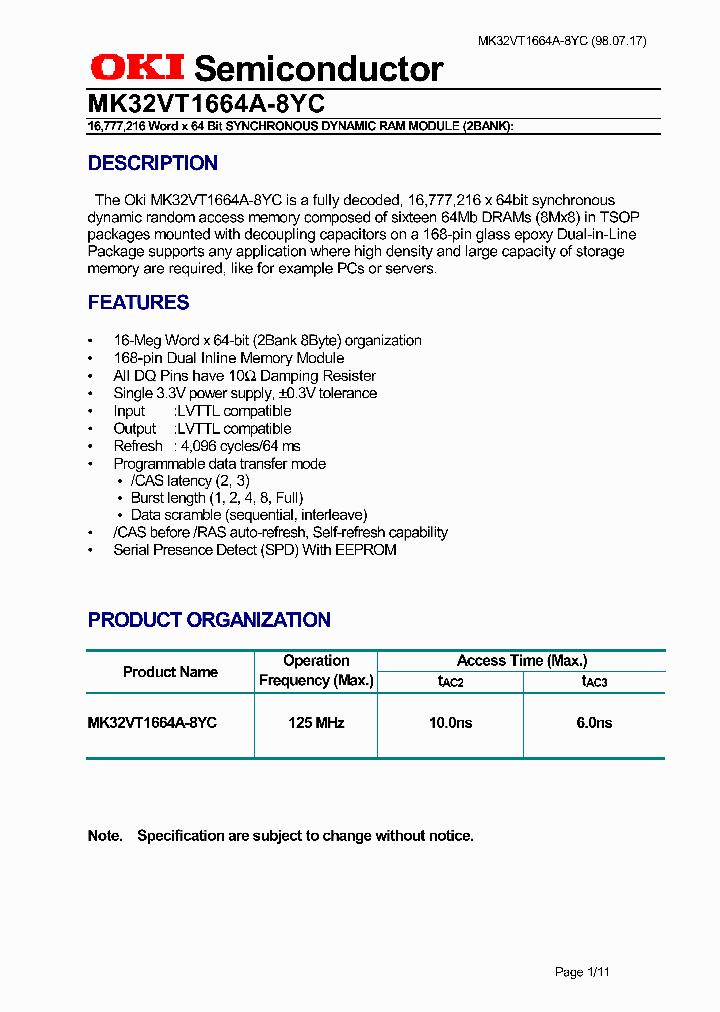 MK32VT1664A-8YC_712589.PDF Datasheet