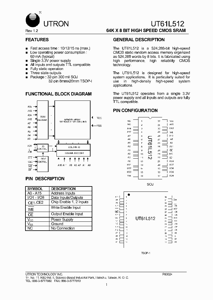 UT61L512_715704.PDF Datasheet