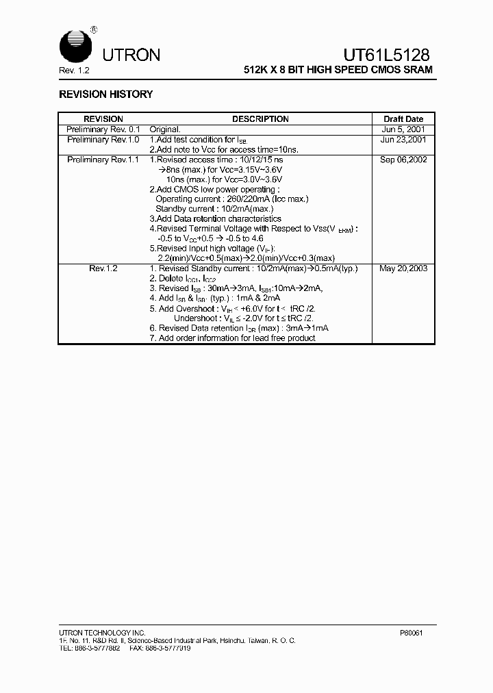 UT61L5128_715705.PDF Datasheet