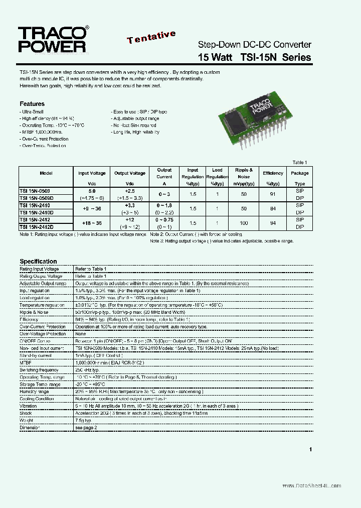 TSI-15N_860940.PDF Datasheet