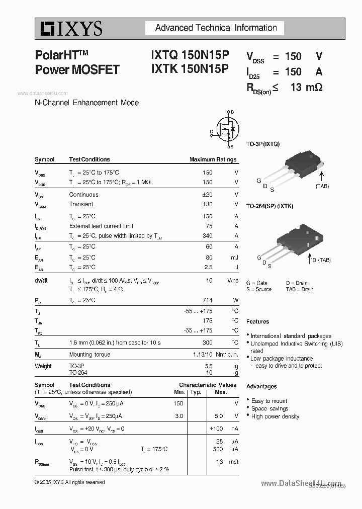 IXTK150N15P_862957.PDF Datasheet