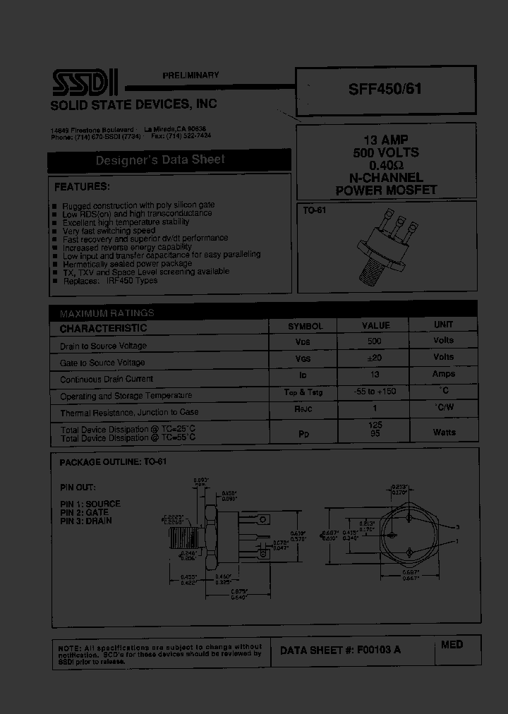 SFF45061_716753.PDF Datasheet