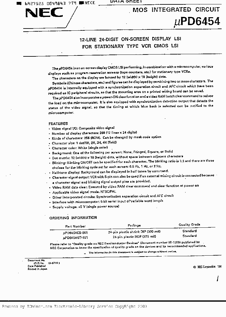 UPD6454CS-001_719049.PDF Datasheet