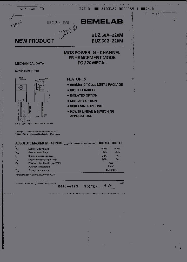 BUZ50A220M_717628.PDF Datasheet