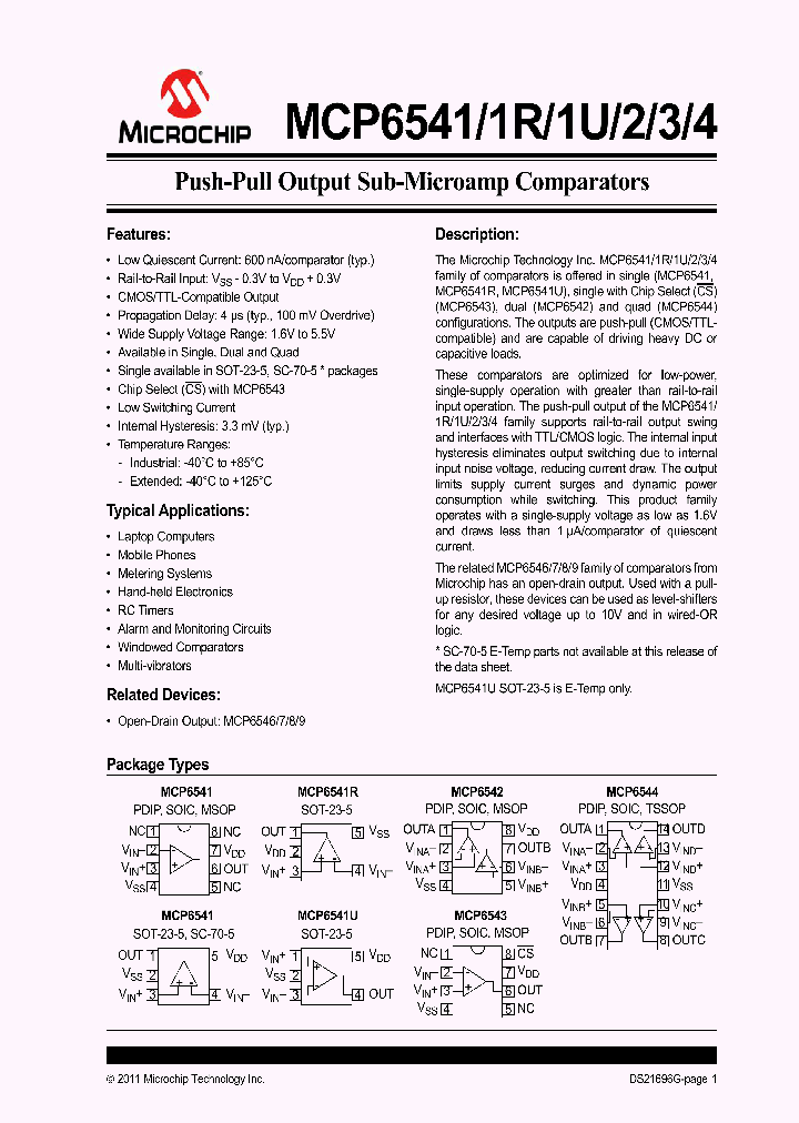 MCP6541R_1154757.PDF Datasheet