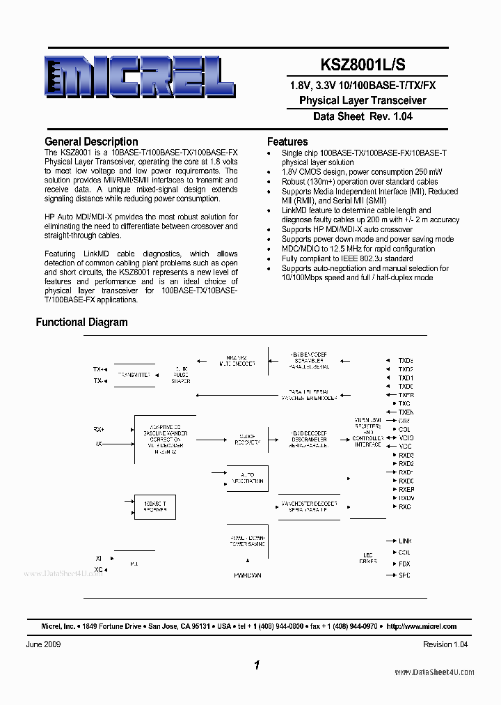 KSZ8001L_884524.PDF Datasheet