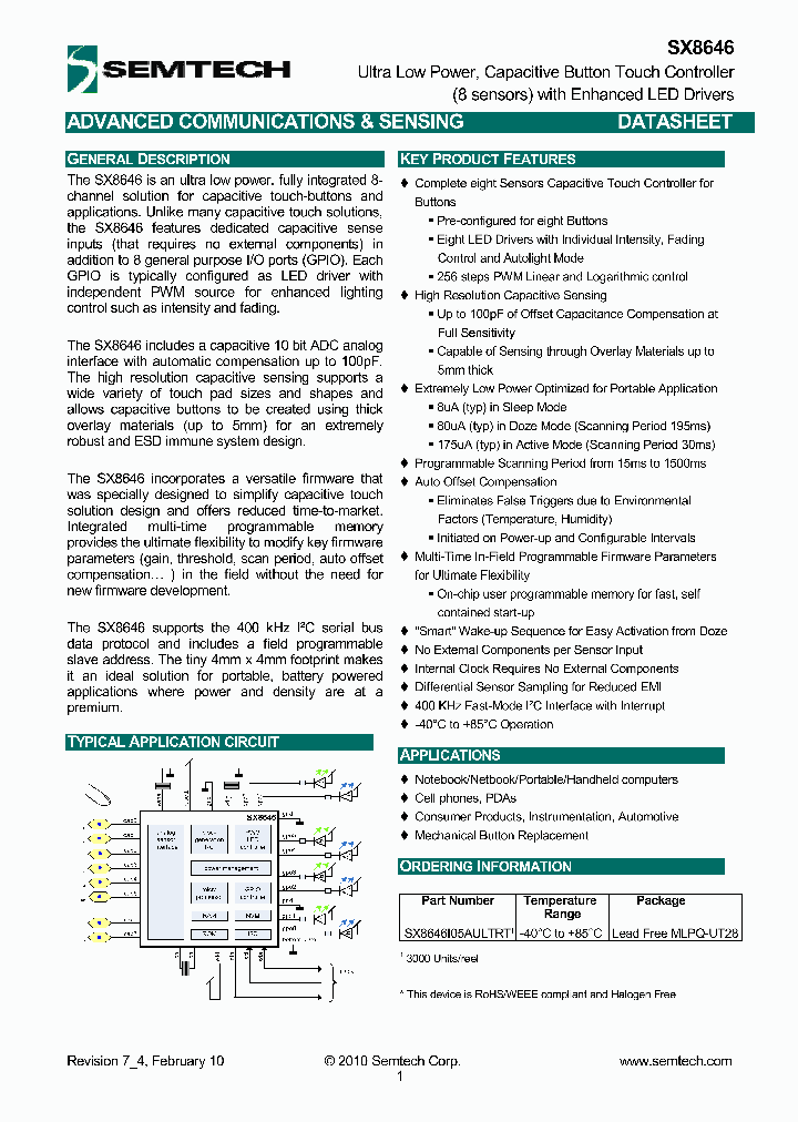 SX8646I05AULTRT_1169328.PDF Datasheet