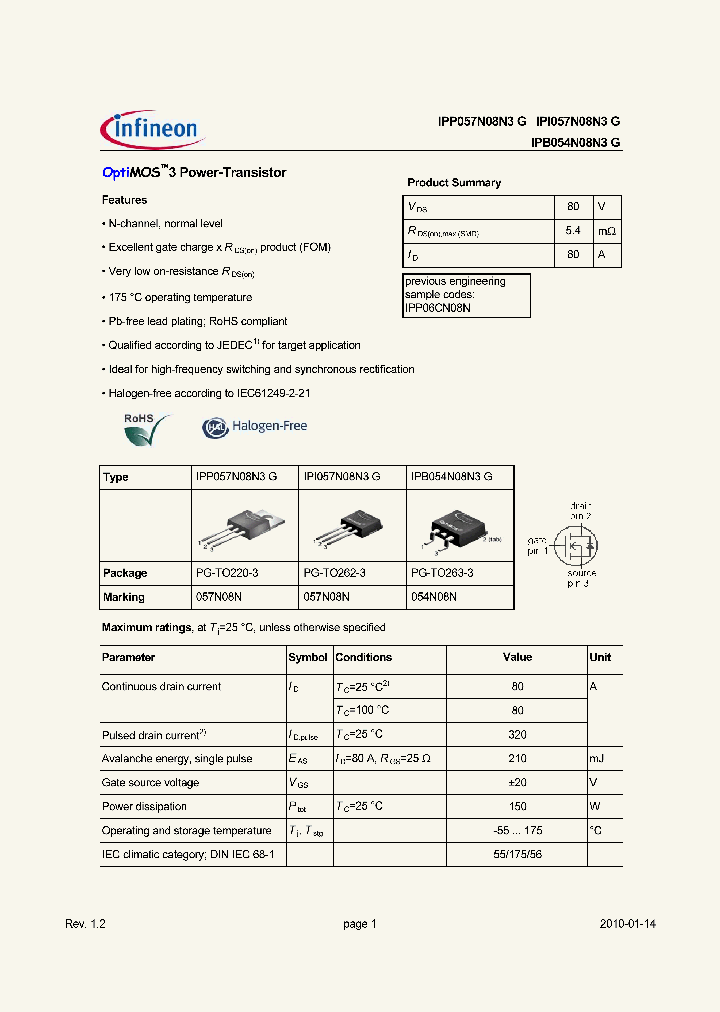 IPP057N08N3G10_1169290.PDF Datasheet