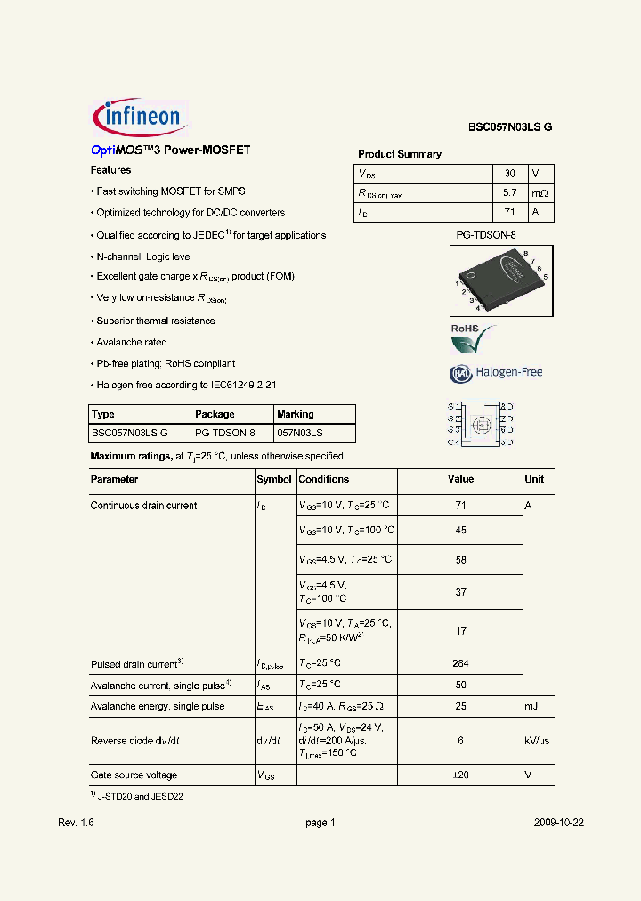 BSC057N03LSG_1169283.PDF Datasheet