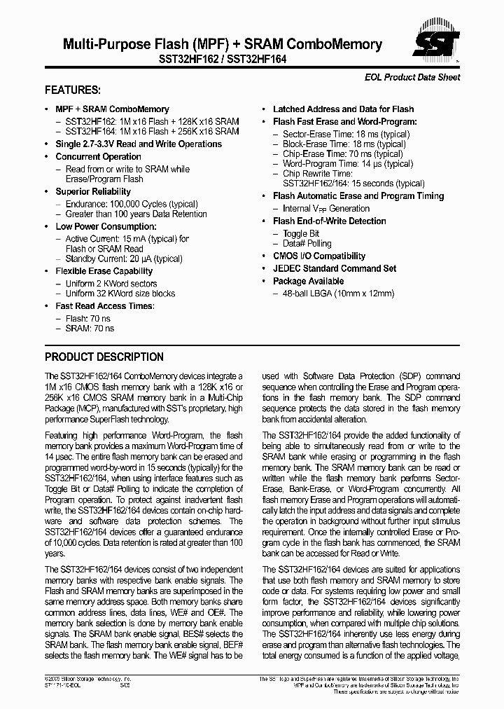 SST32HF164-90-4C-LBK_721871.PDF Datasheet