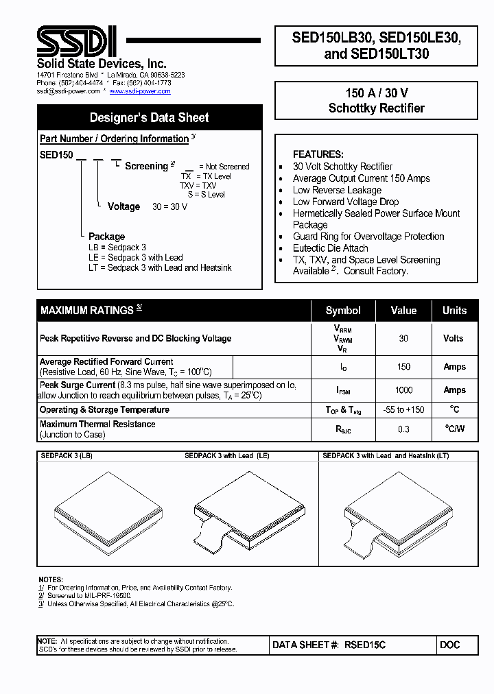 SED150LB301_1178428.PDF Datasheet