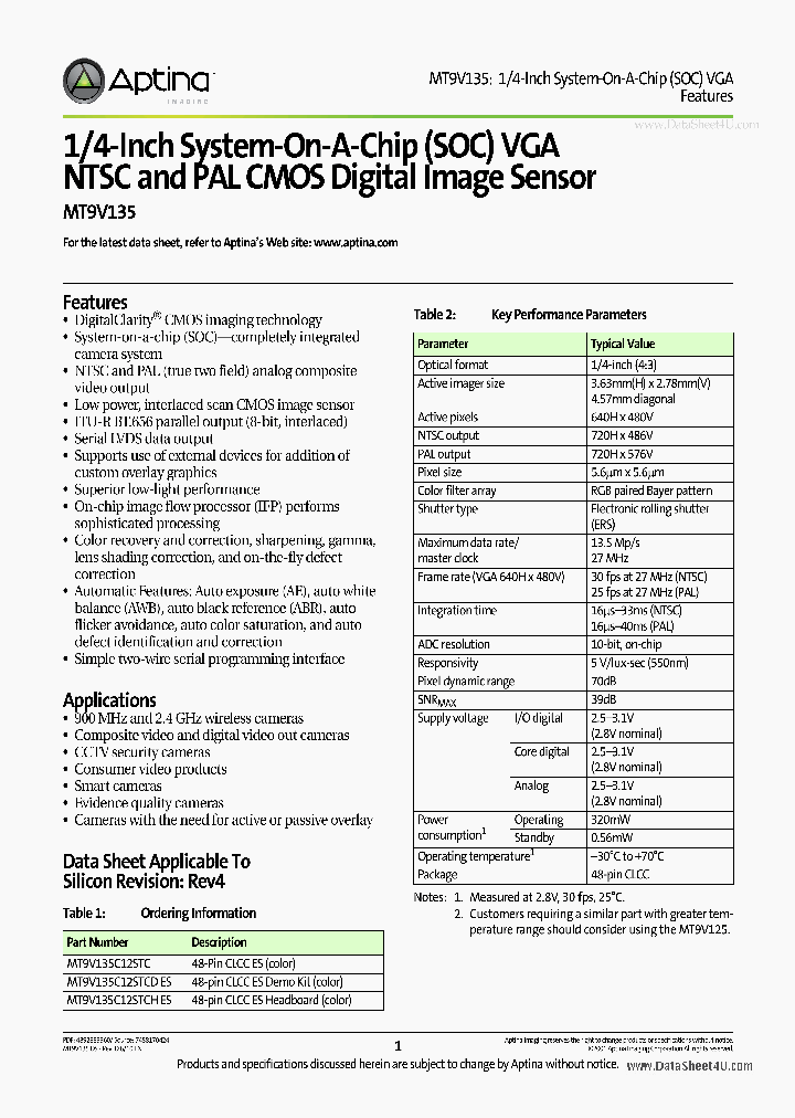 MT9V135_916605.PDF Datasheet