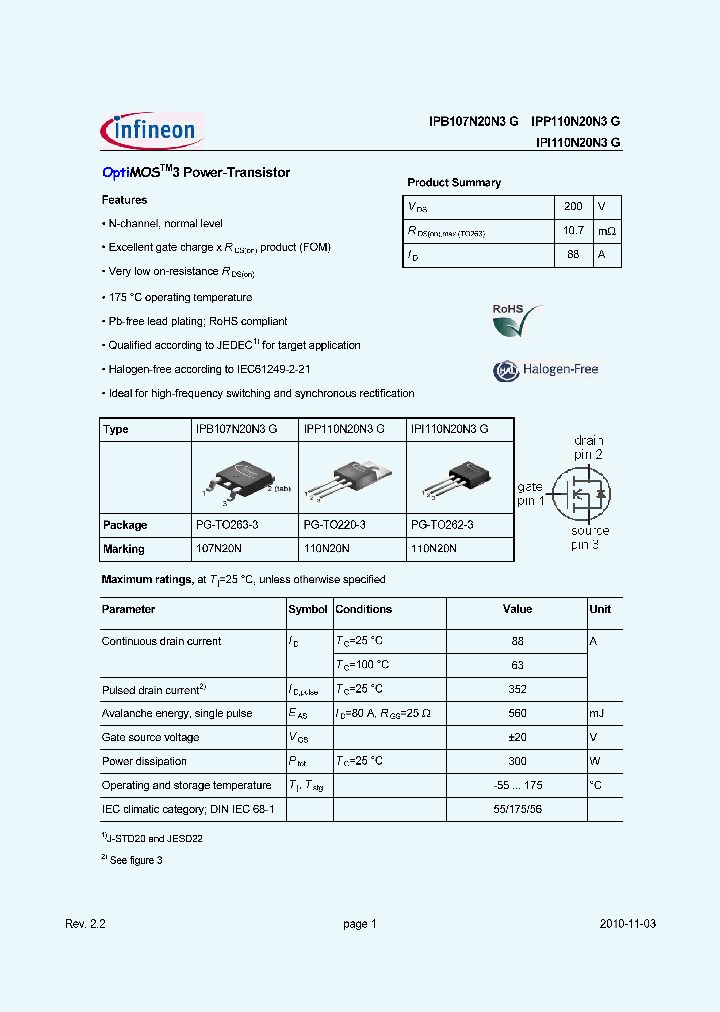 IPP110N20N3G_1191463.PDF Datasheet