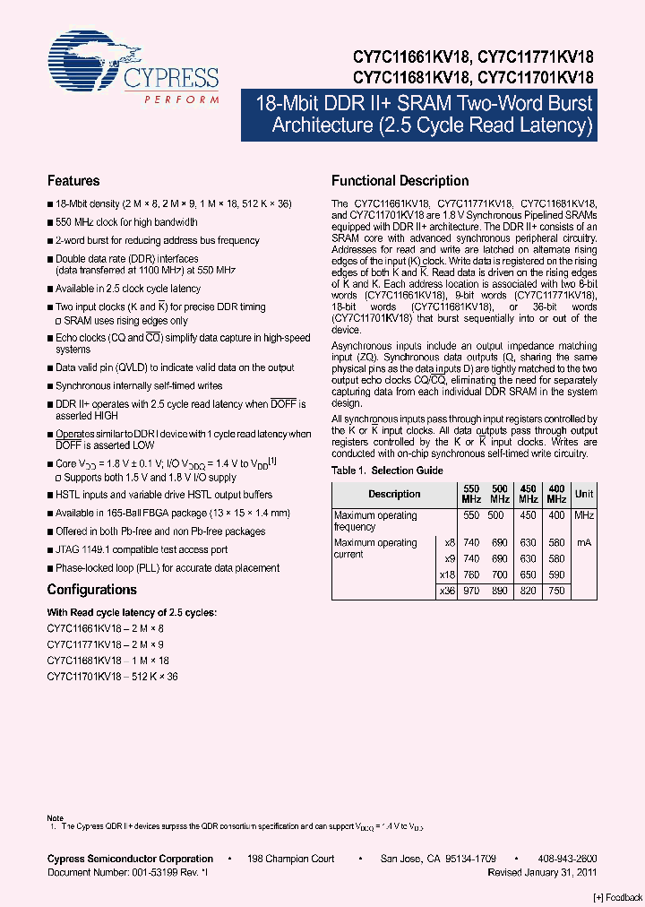 CY7C11661KV18_1194245.PDF Datasheet