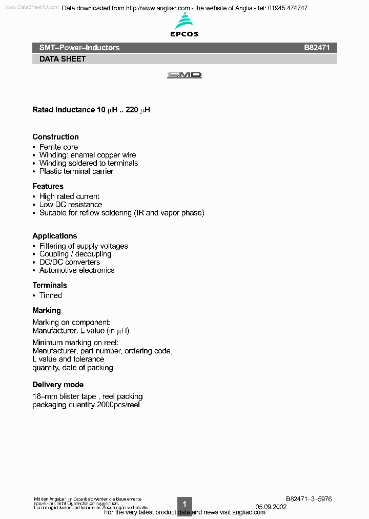 B82471_916173.PDF Datasheet