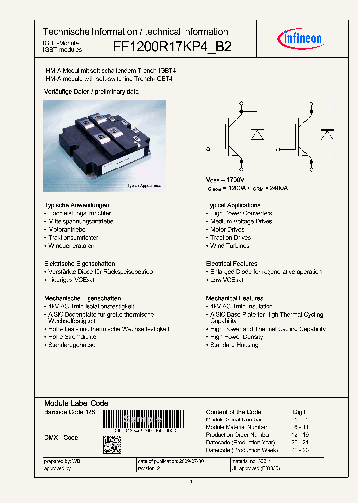 FF1200R17KP4B2_1197131.PDF Datasheet