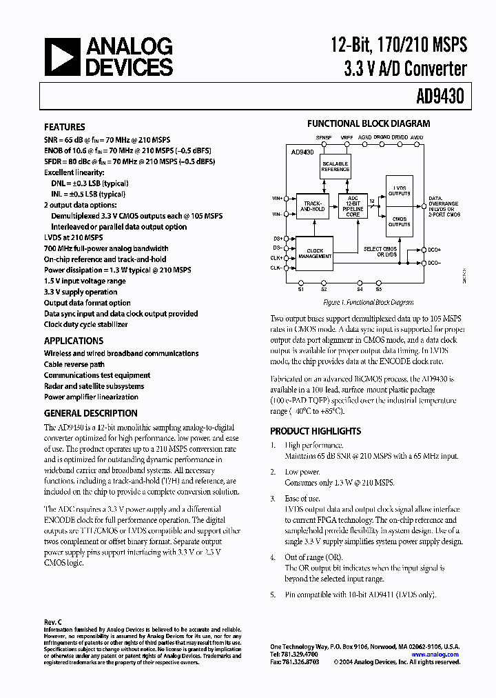 AD9430-LVDSPCB_1200056.PDF Datasheet
