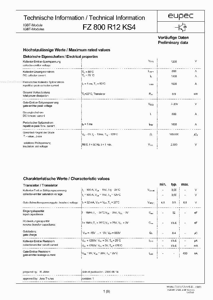 FZ800R12KS4_917073.PDF Datasheet